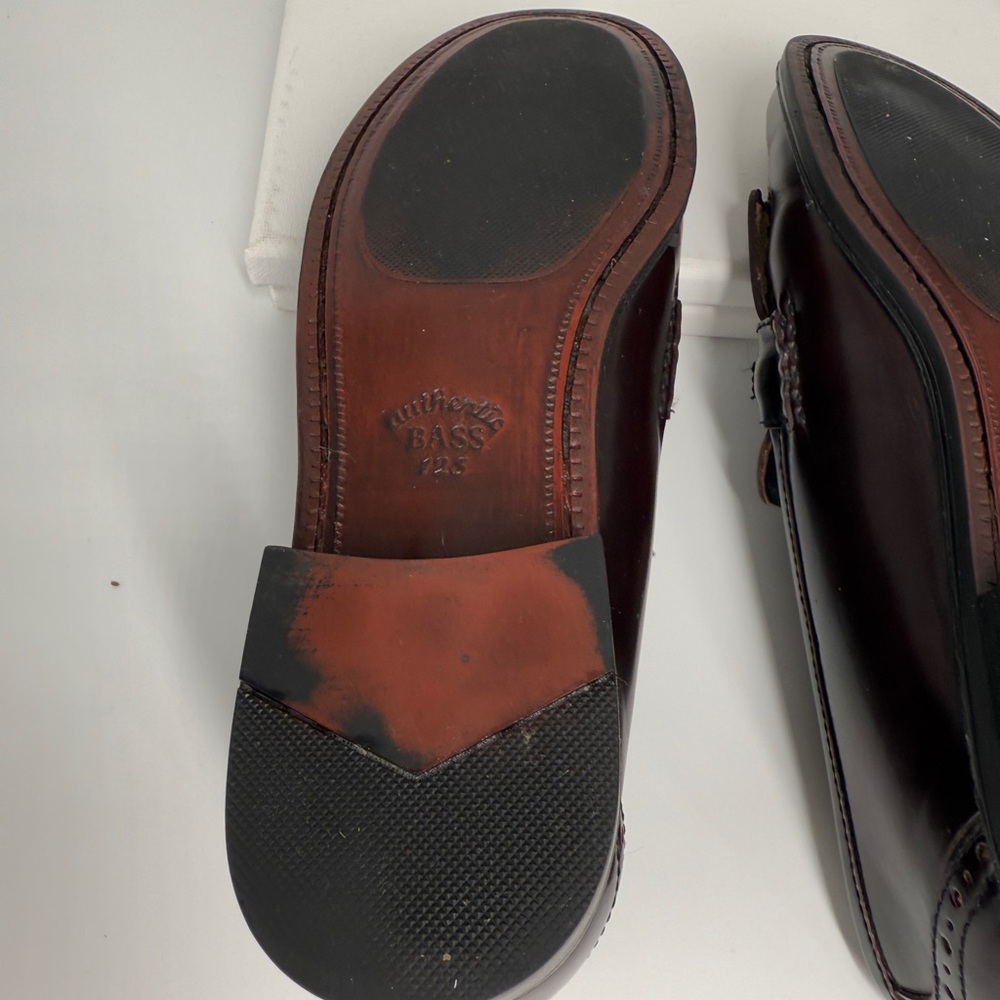 Vintage G.H Bass Weejuns Harper Leather Fringe Loafer  Burgundy Brown Women’s 7M - Picture 6 of 10
